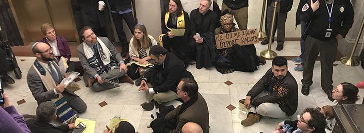 Members of ECCO at a sit-in at the State House